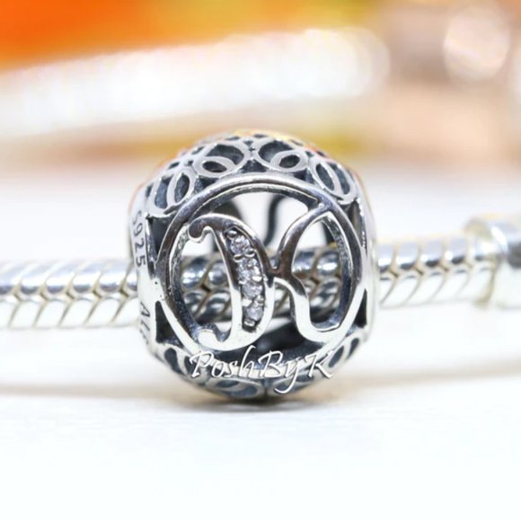 PANDORA Vintage Initial Letter K Charm 791855CZ - Picture 1 of 2